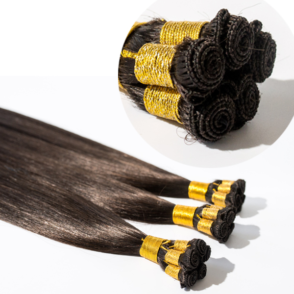 Silk straight hand tied hair weft  LJ32